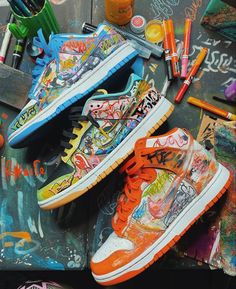 Dunks Sneakers, Custom Sneakers Diy, Painted Nikes, Custom Shoes Diy, Diy Sneakers, Painted Sneakers, Custom Kicks, Custom Nike Shoes, All Nike Shoes