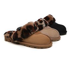 AUSTRALIAN SHEPHERD® UGG Slippers Women Double Face Sheepskin Wool Leopard Print #AS2049 Description: The most stylish pair of slippers you have ever seen! The Australian Shepherd Leopard Print Ugg Slippers are going to take any outfit to the next level. Made from merino sheepskin with moisture-wicking properties, your feet will easily slip into these soft and comfortable shoes all year round. Not to mention with nanotech coating that repels dirt, these slippers will remain a staple in your forever wardrobe.  Specification: Brand: Australian Shepherd Australian Genuine Sheepskin Upper, Lining & Insole. Premium Australia twin-faced merino sheepskin, is dense, soft, and extremely comfortable. Natural moisture-wicking properties that keep your feet cool in summer and warm in winter Water Resi Ugg Coquette Slippers, Ugg Coquette, Mens Ugg Slippers, Dream Items, Ugg Slippers Women, Kids Ugg Boots, Ugg Boots Men, Fall Yall, Suede Tops