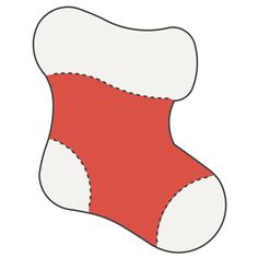 a red and white christmas stocking with the bottom cut out to look like a santa's boot