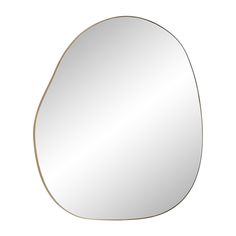 an oval mirror on a white background