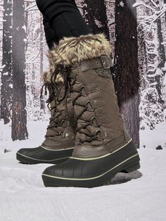 These amazing warm boots will keep your feet comfortable and cozy through snow and slush, ice and bitterly cold temps! Get ready for your favorite winter activities with the right footwear. No more cold feet, you can count on these of winter snow boots to keep your feet warm, dry and feeling great! Water-RESISTANT uppers; Seam sealed ; fur lining.
Shaft measures approximately 15" from arch
Heel measures approximately 1 inch"
Boots opening measures approximately 15" around
Winter boots featuring Winter Waterproof Boots With Faux Fur Lining For Outdoor, Winter Insulated Slip-on Boots, Fur Lined Waterproof Boots, Insulated Slip-on Waterproof Winter Boots, Outdoor Lace-up Boots With Faux Fur Lining, Warm Boots, Winter Snow Boots, Snow Boots Women, Waterproof Outdoor