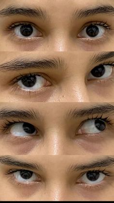 four different views of the eyes of a man