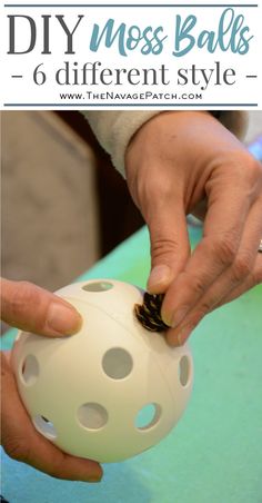 someone is holding a ball with holes in it and the words diy mess balls 6 different style