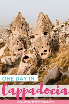 the cover of a travel guide to cappadocia turkey, with rock formations in the background