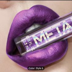 Metallic Purple Pearl Ultra Matte Liquid Shimmer Lipsticks About: Metallic Ultra Matte Liquid Lipstick, Festival, Rave, Party, Sexy Night Lips 2.5ml Liquid Lipstick Lip Color Non-Stick Lip Color Makeup Vibrant And Diverse: 12 Different Colors To Choose From, Allowing You To Find The Perfect Shade For Any Occasion Long-Lasting: Formulated To Stay Put All Day, So You Don't Have To Worry About Touch-Ups Non-Stick Cup: Say Goodbye To The Frustration Of Lipstick. That Smudges And Transfers Onto Every Metallic Liquid Lipstick, Shimmer Lipstick, Metallic Liquid, Lip Color Makeup, Metallic Lips, Glitter Lip Gloss, Lip Gloss Colors, Color Makeup, Matte Lip Gloss