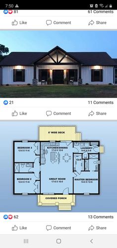 two houses with different floor plans on them