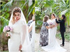 the bride is getting ready to walk down the aisle