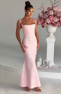 Whitney Maxi Dress - Blush – BABYBOO Formal Light Pink Dress, Prom Dress Maxi, Model Prom Dresses, Prom Dresses Maxi, Light Pink Maxi Dress Formal, Candy Pink Prom Dress, Floral Pink Prom Dress, Pink Maxi Dress Formal, Pretty Maxi Dresses