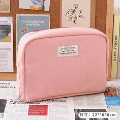 Place Of Origin : China (mainland) Item Width : 16cm Item Weight : 130g Item Length : 22cm Item Height : 6cm Model Number : cosmetic bags Material Composition : canvas Shape : Pillow Pattern Type : Solid Closure Type : zipper Style : Casual Main Material : CANVAS Item Type : Cosmetic Cases CN : Hubei product : cosmetic bags color : beige,gray,green,pink material : canvas style : casual WHAT ABOUT REFUND?   Fast refund,100% Money Back Guarantee. If your product is defective or doesnt work properl Pink Pencil Case, Pink Storage, Preppy School Supplies, Kawaii Bag, Cute Pencil Case, Writing Essentials, Pen Organization, Stationery Storage, Pencil Bag