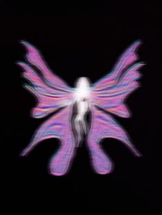 a woman's body and wings in the dark