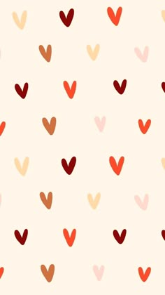 hearts are arranged in different colors on a white background