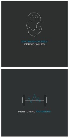 two logos for personal trainers, one with an image of a baby in the middle