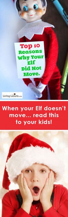 an elf holding a sign with the caption when your elf doesn't move, read this to your kids