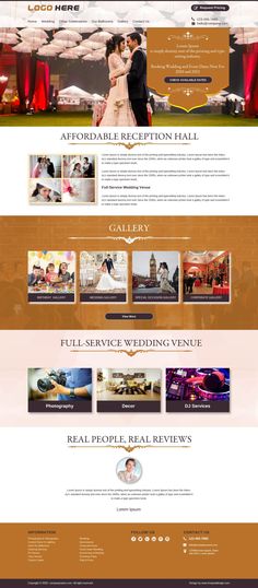 an image of a website design for a wedding venue