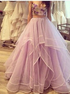 Custom Made 2 Pieces Sweetheart Neck Prom Dresses, Long Formal Dresses Lavender Prom Dress Long, Lilac Prom Dress, Lilac Prom Dresses, Lavender Prom Dresses, Ruffle Prom Dress, Robes D'occasion, Purple Prom Dress, Sweetheart Prom Dress, Womens Prom Dresses