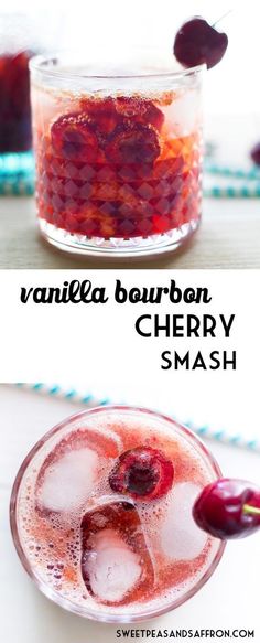 Smash Cocktails, Cherry Bourbon, Bourbon Cherries, Vanilla Bourbon, Bourbon Cocktail, Fresh Cherry, Bourbon Drinks, Bourbon Cocktails