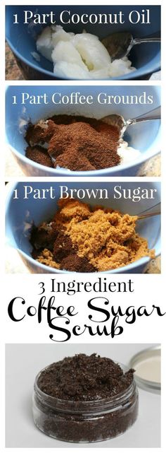 DIY scrub using just 3 ingredient. So easy! #coffeebodyscrub Jergens Wet Skin Moisturizer, Coffee Sugar Scrub, Make Your Own Coffee, Coffee Body Scrub, Beauty Remedies