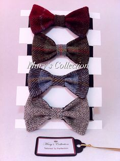 Harris Tweed Pure Wool Bow Ties Pre-Tied 13 gorgeous designs/colours to choose from Tartan Bow Tie, Wife Christmas, Convention Gifts, Kids Bow Ties, Bright Purple, Harris Tweed, Matching Band, Gorgeous Design, Tartan