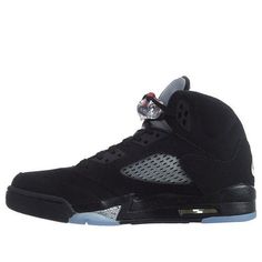 The Air Jordan 5 Retro OG BG 'Metallic' 2016 is a remastered version of the iconic OG colorway from 1990, now available in Boys Grade School sizes. This sneaker is a faithful reproduction of the original design, featuring a black nubuck upper, reflective 3M tongue, and a 'Nike Air' logo on the heel. The Air Jordan 5 OG 'Metallic' 2016 is a must-have addition to any sneaker collection, and joins previous retros released in 2000, 2007, and 2011. (AJ5/SNKR) Air Logo, Nike Air Jordan 5, Jordan 5 Retro, Air Jordan 5 Retro, Air Jordan 5, Jordan 5, Grade School, Sneaker Collection, Black Metallic