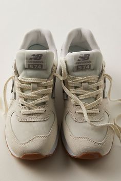 574 Sneakers Heritage Branding, New Balance 574 Sneakers, New Balance Outfit, Womens Tennis Shoes, New Balance 574, Cute Sneakers, White Concrete, New Balance Shoes, High Top Shoes