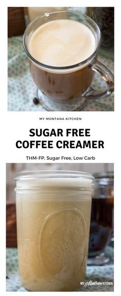 sugar free coffee creamer in a glass jar