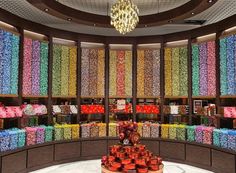 a room filled with lots of different colored candies