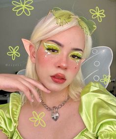 Creative Fairy Makeup, Elven Fairy Makeup, Fairy Makeup For Halloween, Pastel Fairy Makeup, Forest Fairy Makeup Aesthetic, Fairy Wing Makeup, Fairy Makeup Ideas Halloween, Fairy Make Up Ideas