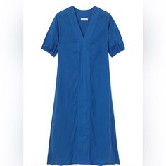 Lake Pajamas Gauze Caftan In Cape Blue, Size Xs. This Mid Length Caftan Dress Features A Flattering V-Neck And 100% Cotton Material, Perfect For Lounging At Home, By The Pool, Or At The Beach. Offers Welcome! Blue V-neck Kaftan For The Beach, Blue V-neck Kaftan For Loungewear, Blue Cotton Kaftan For Beach Cover-up, Blue V-neck Nightgown For Sleep, Blue Summer Beach Cover-up Robe, Lake Pajamas, Pajama Dress, Caftan Dress, Mid Length