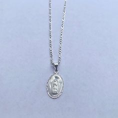 Sterling Silver Necklace 925 Stamped Length 16” Width 2mm Figaro Style Chain New Item - Sterling Silver Charm Virgin Mary Pendant 925 Virgen De Guadalupe Dije Y Cadena De Nio O Para Mujer - Cadena Corta De Mujer Mide 16 Pulgadas Silver Virgin Mary Necklace, Basketball Outfit, Spanish Outfits, Latina Outfit, Jesus Necklace, Virgin Mary Necklace, Akoya Pearl Necklace, Catholic Necklace, Figaro Necklace