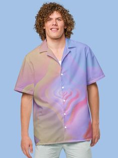 Trippy Pastel Swirl Button up Shirt Psychedelic Gradient Shirt Button Down Retro Vaporwave Top Funky Illusion Partywear Casual Chic Shirt - Etsy Slovakia Soundscape Design, Lo Fi, Illusion Art, Pastel Hues, Summer Festival, Bold Fashion, Soft Pastel, Summer Days