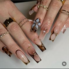 Brown Acrylic Nails, Brown Acrylic, Minimalist Nails, Fire Nails, Cute Nail Designs, Creative Nails, Long Acrylic Nails, Coffin Nails, Pretty Nails