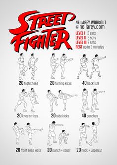 a poster showing how to do street fighter