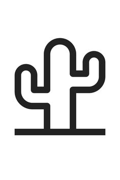 the cactus icon is shown in black and white