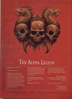 the book cover for the alphabet legon, with skulls and two snakes on it