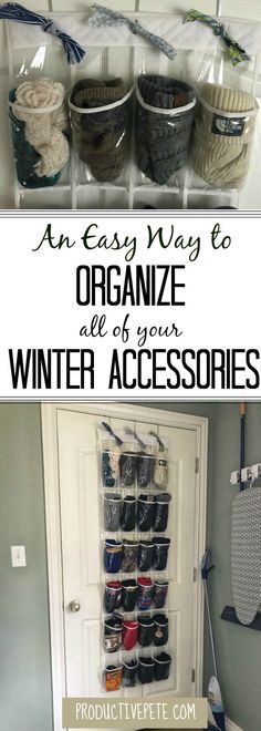 an easy way to organize all of your winter accessories in this diy organization system