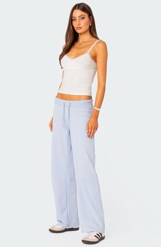 Feel the comfort of these relaxed-fit sweatpants cut from a supersoft cotton blend with straight legs. Elastic/drawstring waist 50% cotton, 50% polyester Machine wash, dry flat Imported Loosely Fitted Sweatpants With Drawstring For Loungewear, Loose Fit Drawstring Sweatpants For Lounging, Spring Cotton Joggers For Loungewear, Spring Loungewear Sweatpants With Elastic Waistband, Cotton Straight Leg Loungewear Bottoms, Spring Wide Leg Lounging Pants With Drawstring, Relaxed Fit Drawstring Bottoms For Loungewear, Wide Leg Joggers With Drawstring For Lounging, Relaxed Drawstring Pants For Lounging