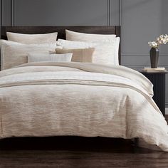 the comforter is clean and ready to be used in the bedroom or as an accent piece