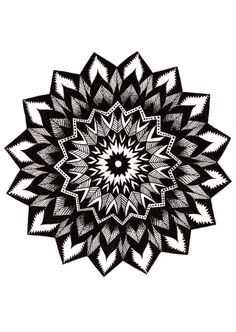 a black and white drawing of a flower