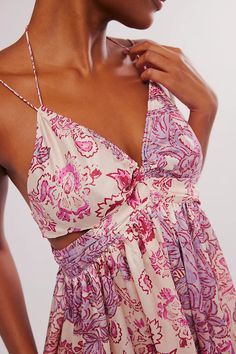 Oasis Mini Slip | Free People Free People Matching Sets, Silk Mini Dress For Summer Vacation, Silk Mini Dress With Floral Print For Beach, Bohemian Silk Mini Dress For Summer, Millennial Outfit, Free People Models, Beachy Clothes, Bohemian Outfits, Boho Whimsical