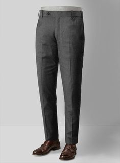 Reda Flannel Charcoal Wool pants do not get you to retire from modern fashion and are worth investing in to match your high standards. Crafted from 100% wool, our Super 110's wool pants featuring a gray hue go from being king to being more relaxed, timeless, and trendy, leaving a ton of room for you to add your flair. Our pants are an excellent choice for meetings and informal occasions. 
 
 Look Includes  Reda Flannel Charcoal Wool Fabric  Cross Pocket  Flat Front  Two Welted Back Pockets on Tr Grey Tweed Suit, Herringbone Tweed Jacket, White Linen Suit, Green Velvet Jacket, Peaky Blinders Suit, Royal Blue Suit, Fabric Cross, Blue Chinos, Beautiful Suit