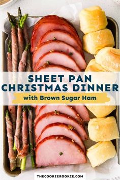 sheet pan christmas dinner with brown sugar ham