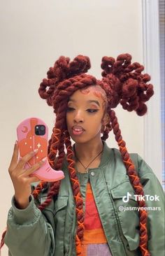 Red Short Locs, Burgundy Hair Locs, Magenta Locs Black Women, Burgundy Dreads Black Women, Burgandy Locs On Black Women, Ruby Red Locs, Short Locs Hairstyles, Dreadlock Styles, Dyed Hair Inspiration