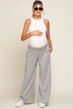 Heather Grey Soft Fleece Wide Leg Maternity Lounge Pants– PinkBlush Maternity Flair Pants, Boho Pants Pregnant, Comfy Maternity Leggings, Third Trimester Loungewear, Best Maternity Dress Pants, Pregnancy Formal Pants, Maternity Leather Pants, Maternity Sweat Set, Plus Size Maternity Winter Clothes