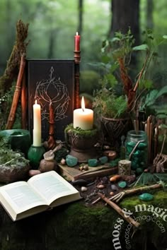 Spirit Witch Aesthetic, Brown Witch Aesthetic, Green Witch Aesthetic Home, Earthy Witch Aesthetic, Magic Forest Aesthetic, Green Magic Aesthetic, Hearth Witch Aesthetic, Nature Witch Aesthetic