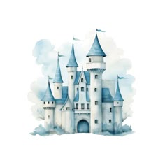 Cinderella Castle Cricut, Disney Castle Sublimation, Disney Castle Baby Shower, Princess Castle Cakes, The Blue Castle, Dreamy Castle, Watercolor Castle, Castle Clipart, Castle Cakes