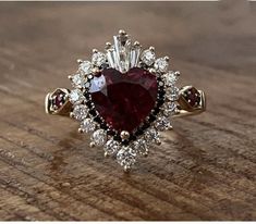 Stunning Garnet Heart Cut CZ Stone Ring, Unique Double Halo Ring, Multi Color Stone Bridal Ring, Anniversary Gift Ring, Woman's Wedding Ring - Etsy Garnet Heart, Red Diamond, Jewelry Lookbook, Proposal Ring, Stone Engagement, 925 Silver Jewelry, Halo Ring, Dream Jewelry, Diamond Halo