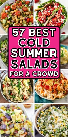 summer bbq recipes sides Easy Salads For A Crowd, Recipes For Cookout, Salads For A Bbq, Bbq Salads Side Dishes, Summer Recipes Dinner Grill, Cookout Salad, Bbq Cookout Food, Grill Bbq Chicken, Summer Salads For A Crowd