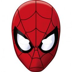 a close up of a spiderman mask on a white background