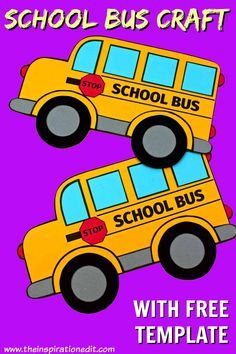 two school bus crafts with free templates