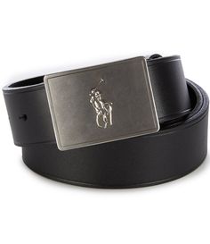 From Polo Ralph Lauren&#x2C; this belt features:single-prong metal bucklesingle metal keeperslightly pointed tipsignature Pony debossed at the tip1.5" wideleather Imported.Suggested belt size: Take your existing pants size and add two inches.E.g. if your pants size is 32&#x2C; purchase a size 34. Designer Silver Belt With Buckle Closure, Classic Black Belt With Metal Logo, Elegant Silver Belt With Metal Logo, Business Leather Belt Buckles With Metal Logo, Leather Belt Buckles With Metal Logo For Business, Leather Business Belt With Metal Logo, Silver Belt With Buckle Closure For Formal Occasions, Silver Leather Belts For Business, Men’s Belts